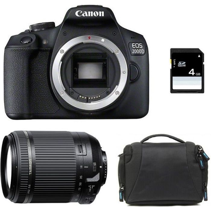 CANON EOS 2000D + TAMRON 18-200 F/3.5-6.3 Di II VC GARANTI 3 ans + Sac + Carte SD 4Go