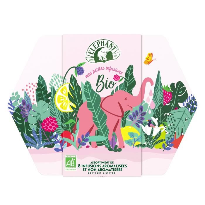 ELEPHANT Boîte Metal Bio - 48 sachets de thé