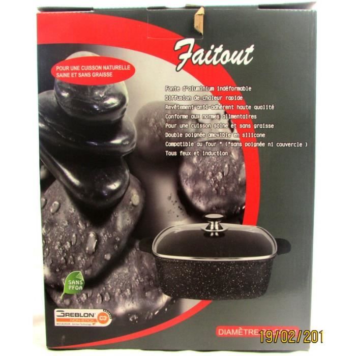 Faitout carré 24 cm Espace cuisine tous feux dont induction.