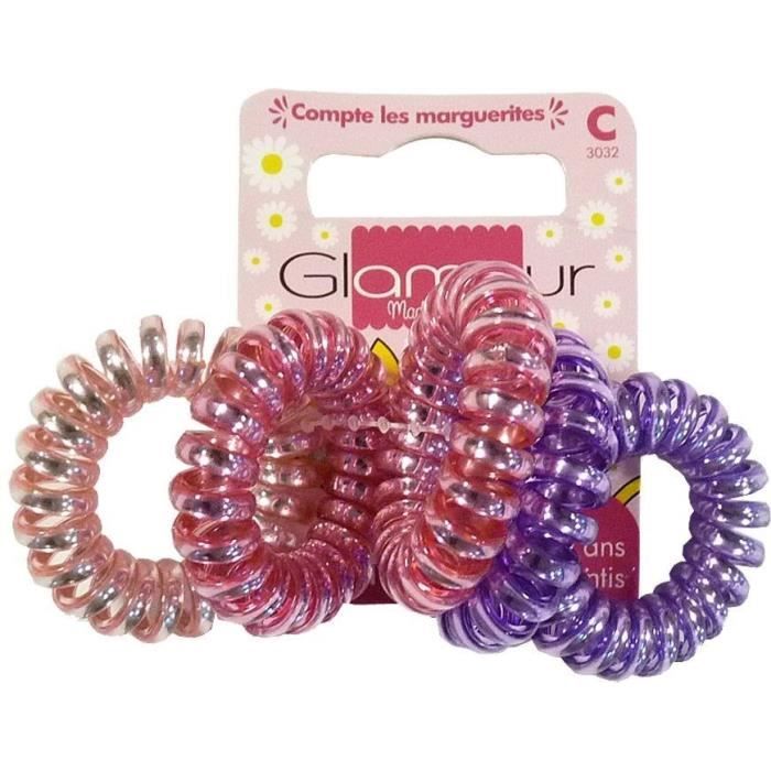 Glamour Mademoiselle Elastiques cheveux téléphone brillants lot x5