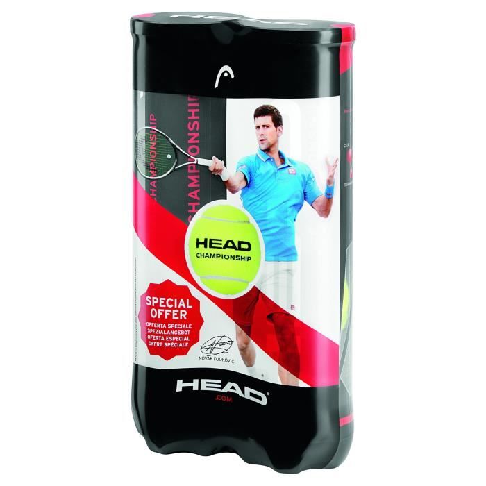 HEAD Tête Unisexe Championship 2 x 4 Balle de tennis Bi-pack, Jaune