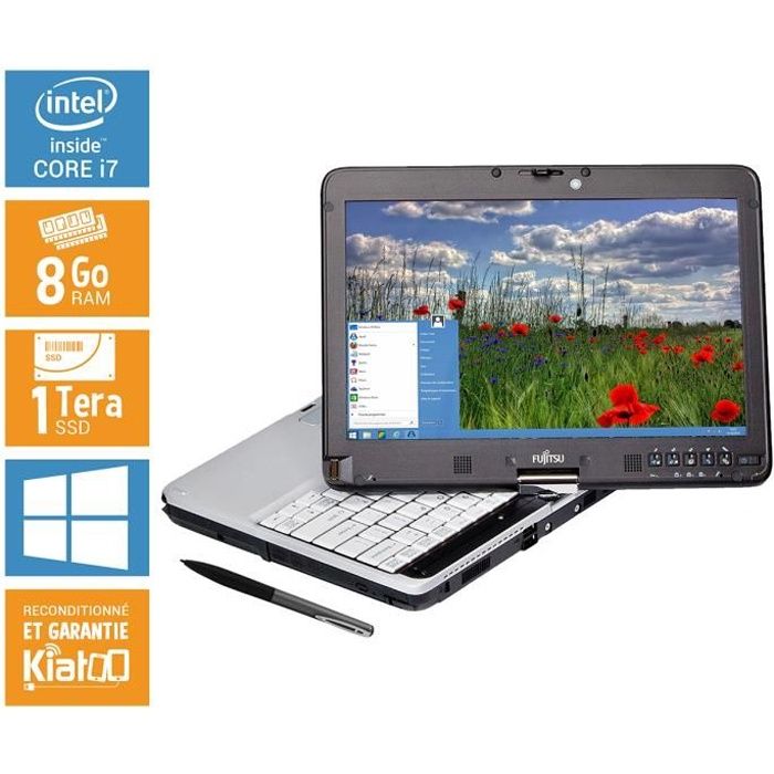 Ordinateur portable tactile Siemens Fujitsu lifebook T731 CORE I7 8GO RAM 1 TO DISQUE DUR SSD tablette tactile reconditionné stylet