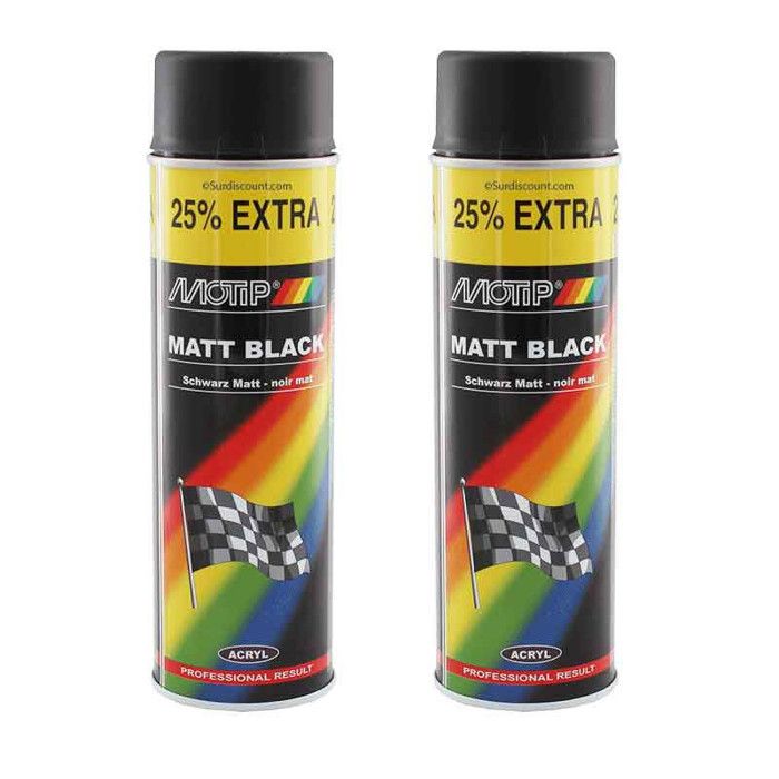 LOT 2 BOMBES NOIR MATE 500ML MOTIP
