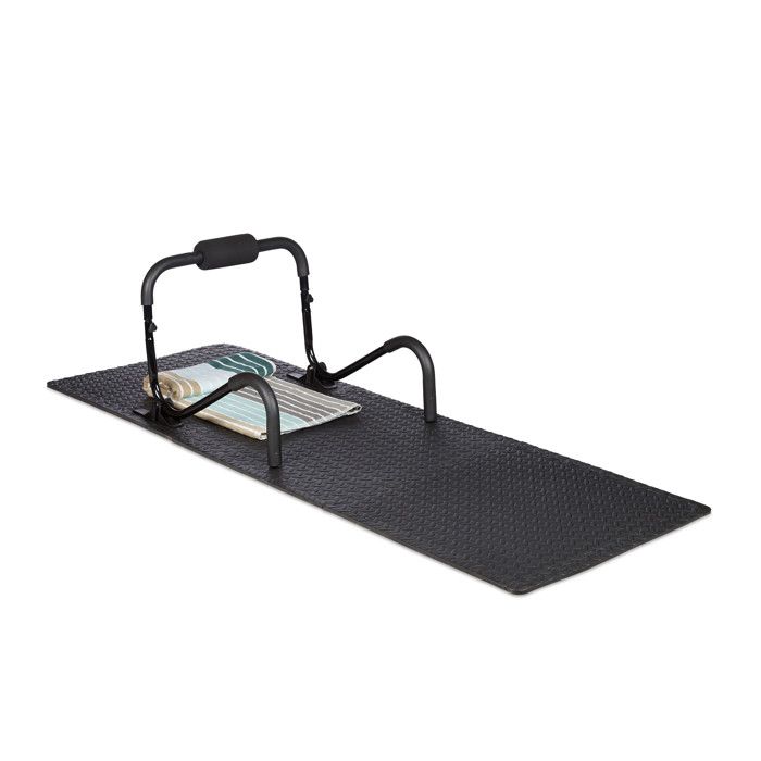 Relaxdays Tapis de protection sol dalle amortissante son fitness noir 60 x 60 cm, 3m² set de 8, 1cm épaisseur, noir