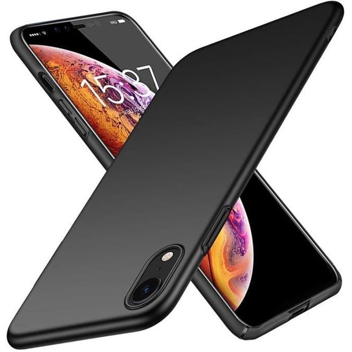 SmartLegend Ultra Mince Coque iPhone XR dur PC Finition Matte Anti Rayures Anti Choc Noir