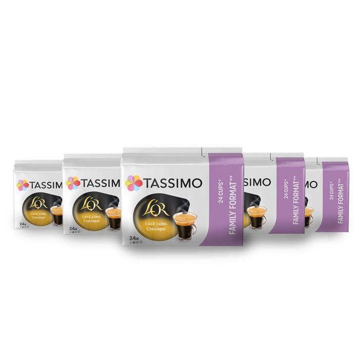 TASSIMO Café Dosettes L'Or Café Long Classique - Lot de 5 x 24 boissons