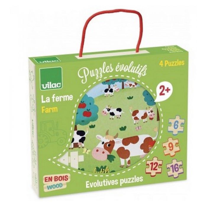 4 puzzles evolutifs ferme - Vilac - taille:.