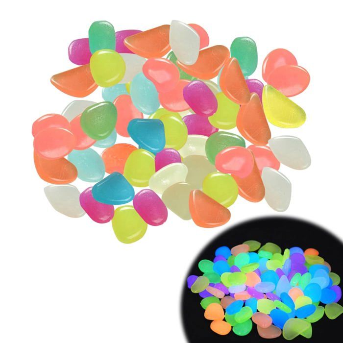 Galet Cailloux 500PCS Jardin Lumineux Glower Pierre Goble Glow dans Le Jardin Sombre Glow Stones