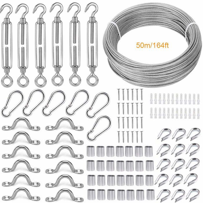 10 Câbles En Acier Inoxydable Noir De 50cm Avec Boucles - Parfaits Pour Bricolage, Rangement, DIY