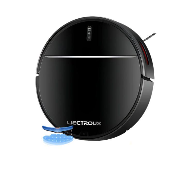Robot Vacuum Cleaner 4000Pa Suction Wet Mop Smart Navigation Black - Oem