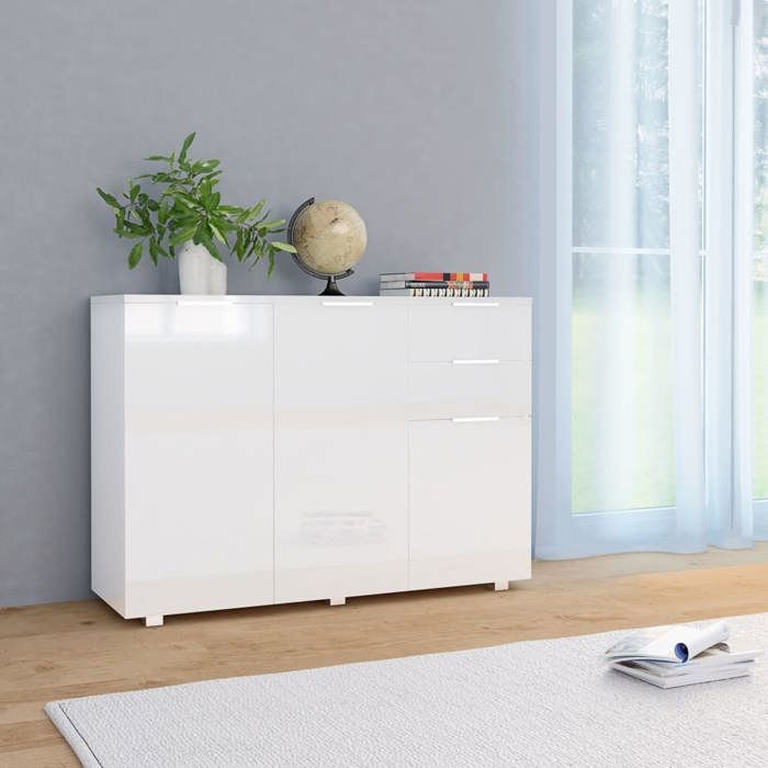 SALE 2025Meuble bas bahut vaisselier - Buffet - Blanc brillant - 107x35x805 cm366 Kg 7862