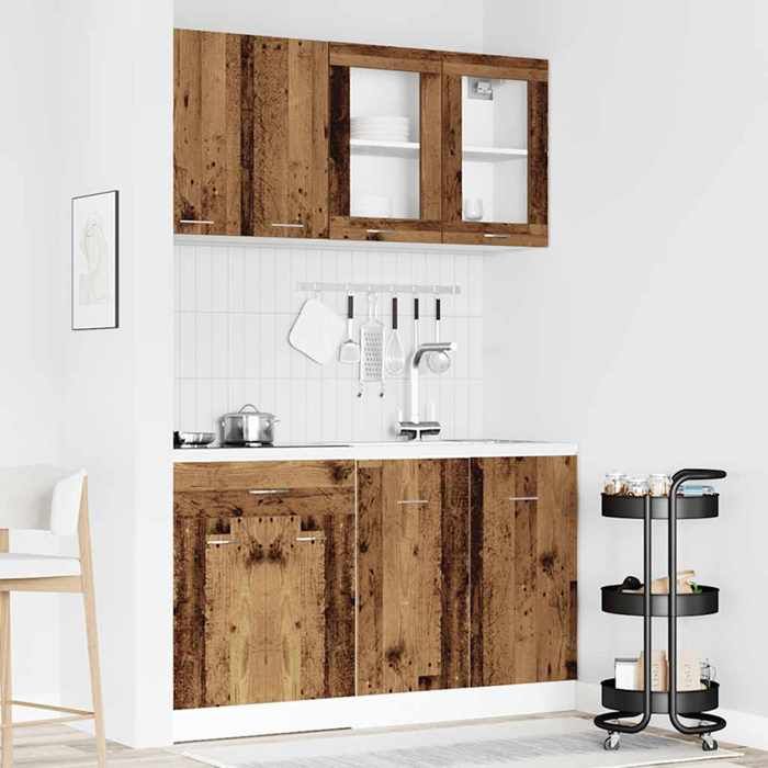 vidaXL Ensemble de 4 meubles de cuisine Lyon en bois dingénierie vieilli 3328573