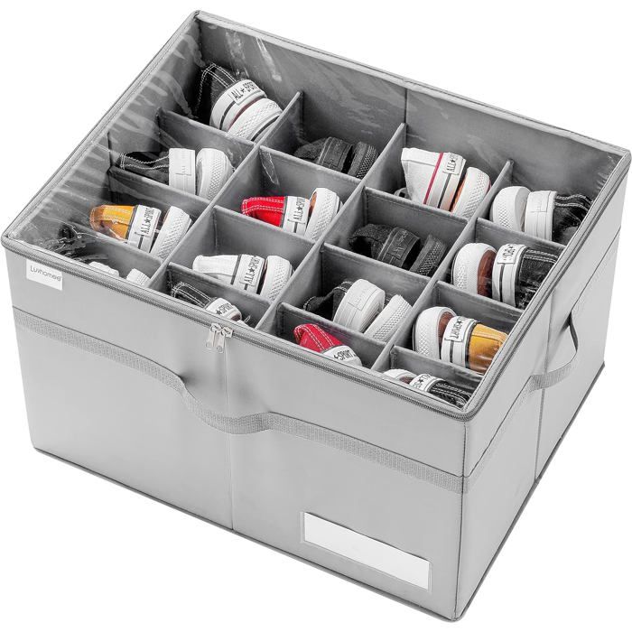 Organisateur de Chaussures pour le Placard Convient à 16 Paires Grandes Boîte Rangement Chaussures Transparente et Pliables