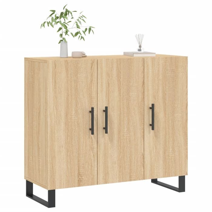 Bon plan Buffet bahut vaisselier - JILI HOT - Buffet chêne sonoma 90x34x80cm - Bois dingénierie - commode Salon/Cuisine