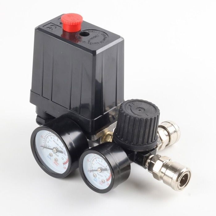 Compresseur Jauges de rgulateur de soupape de commande de pressostat de compresseur dair 220 V 0-180 psi avec connecteur rapide