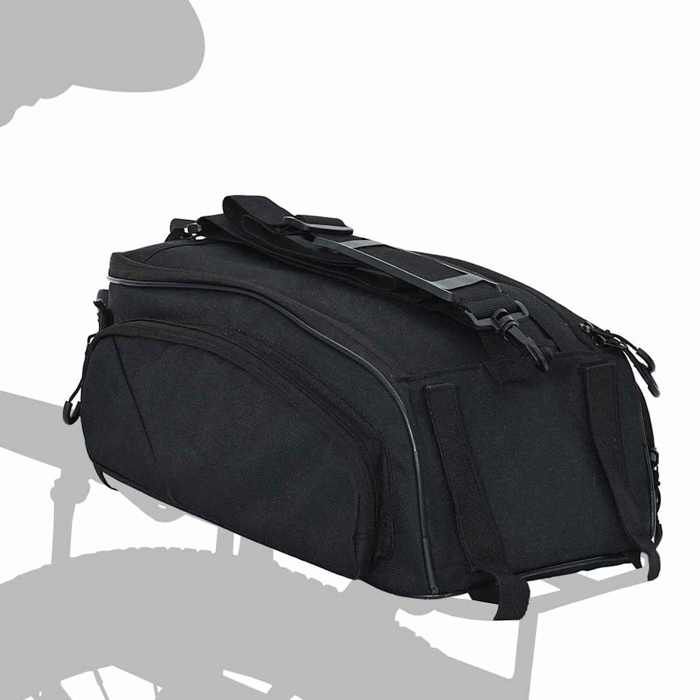 93031 &GRAND Sacoche de vélo pour porte-bagages 12 L noire 38x21x16cm