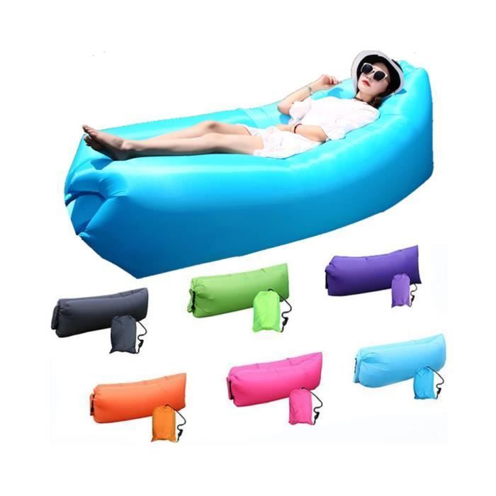 Canapé Gonflable Plage - Chaise Longue Gonflable Portable - Imperméable - 160x55x60 Cm Gonflé - Parfait Pour Voyage, Plage, Camping