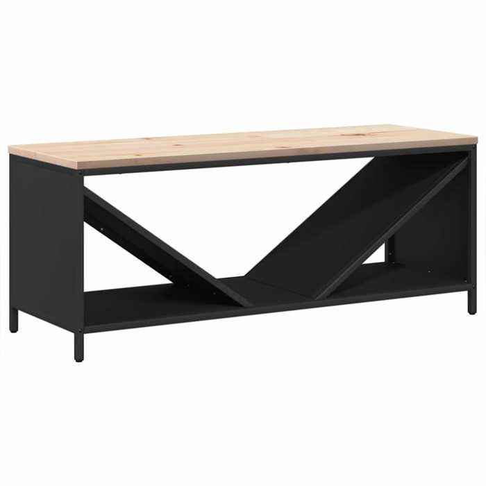 RUIG* CHIC Étagère à bois de chauffage - Porte Bûches pour Bois avec plateau en bois noir 908313