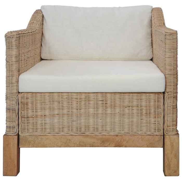 “Winter SaleTOP Fauteuil Chaise de relaxation Brun - Fauteuil avec coussins Rotin naturel PRO96670