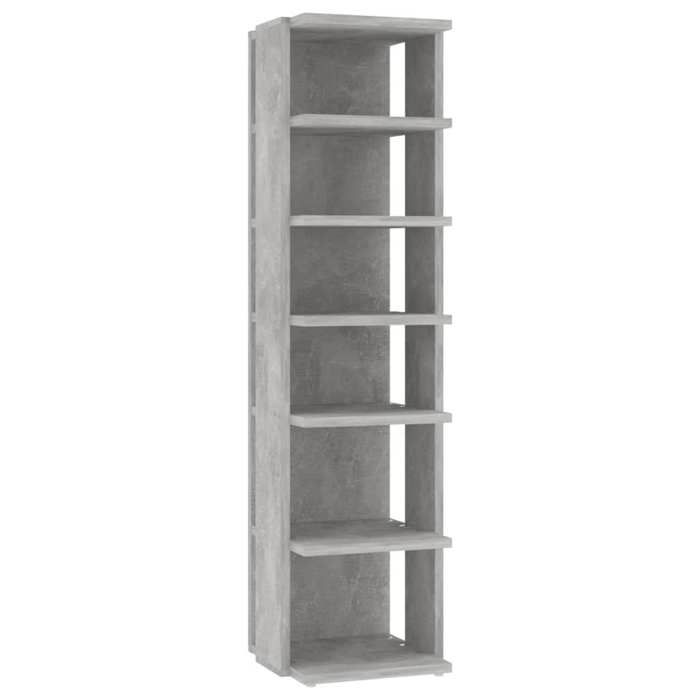 “Winter SaleTOP Meuble à chaussures Gris - Armoire à chaussures Gris béton 27 5x27x102cm - bois dingénierie PRO97062