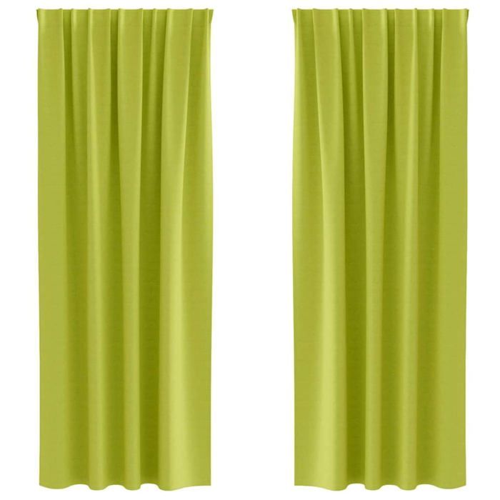 Rideaux occultants - vidaXL - Pomme verte - Polyester - 260x140 cm - 2 pièces - Bloque la lumière - Facile à manipuler