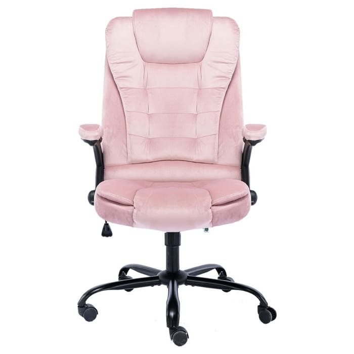 SALE 2026Chaise de travail/À Domicile Rose - Chaise de bureau Rose Velours 67x71x(110 - 119)cm 18.8 Kg 372650