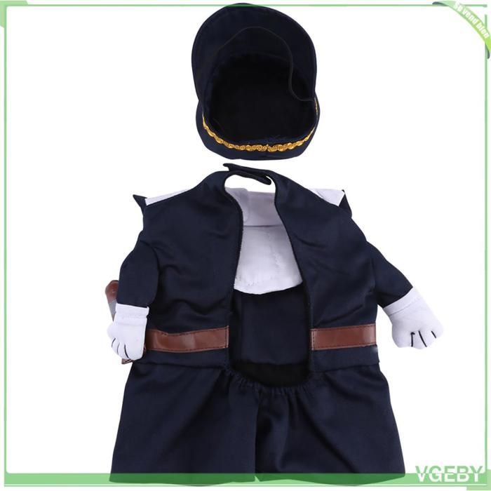 Costume pour animaux - FAFEICY - Style 2 - Uniforme de police - Chapeau et cravate - Polyester respirant