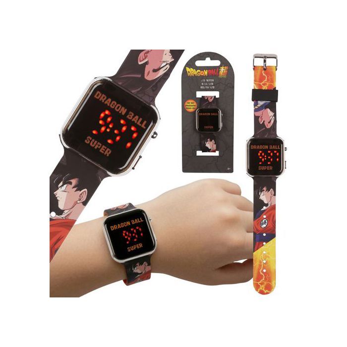 Dragon Ball Montre numérique noire montre LED de poignet pour garçon avec date et heure