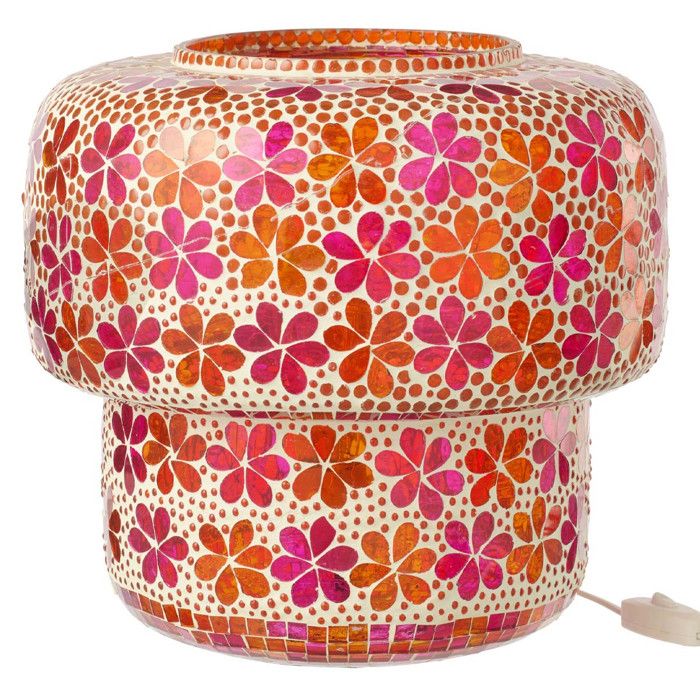 Lampe à Poser Mosaïque Ruthie 33cm Rose & Orange
