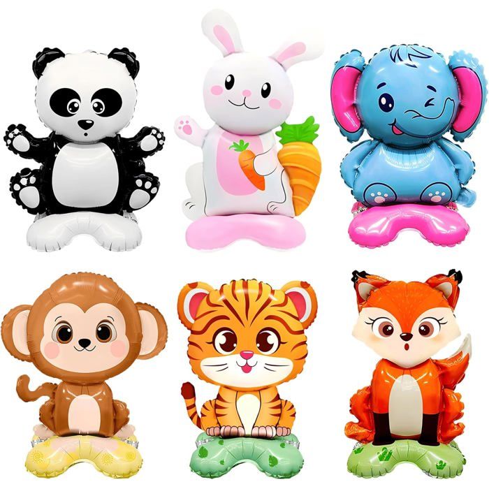 Ballons Animaux Jungle Ballon Helium Autoportants Avec Base Stable Contient Points De Colle Pour Ballons Ruban Facile À[BB1131]