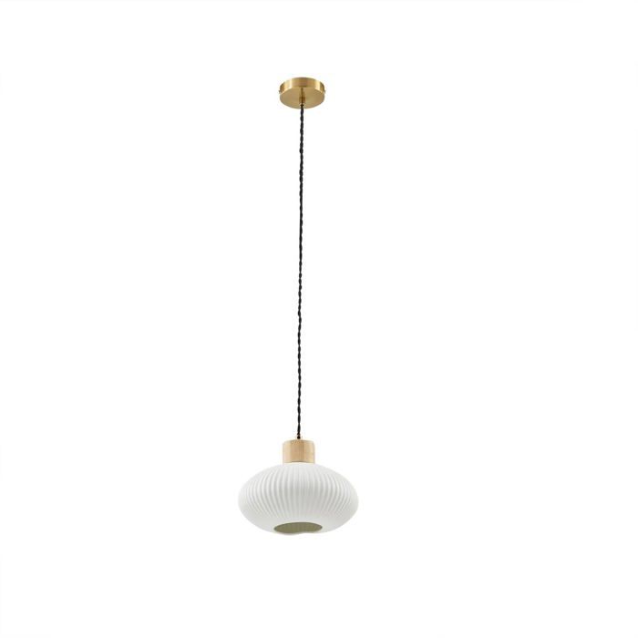 Suspension - Lindby - lampe suspendue - Céramique Bois - blanc Suspension - Lindby - lampe suspendue - Céramique Bois - blanc