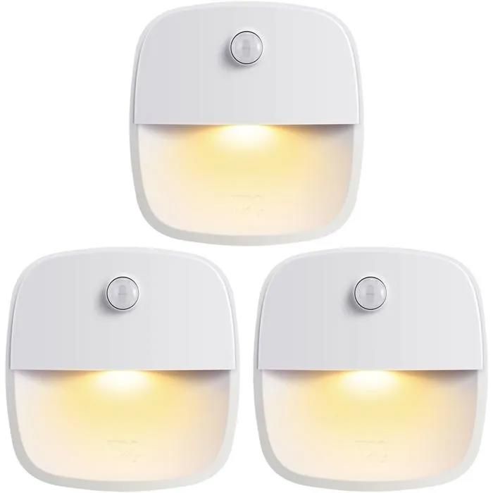 Veilleuse LED à détecteur de mouvement PIR sans fil à piles lampe adhésive pour escalier et couloir