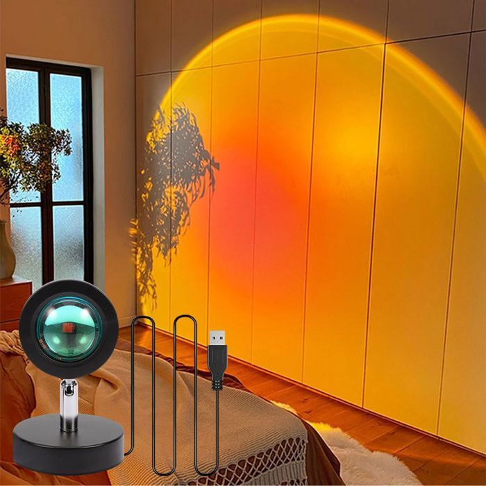Lampe projecteur de coucher de soleil LED USB lampe dambiance veilleuse pour chambre salon décoration de fête
