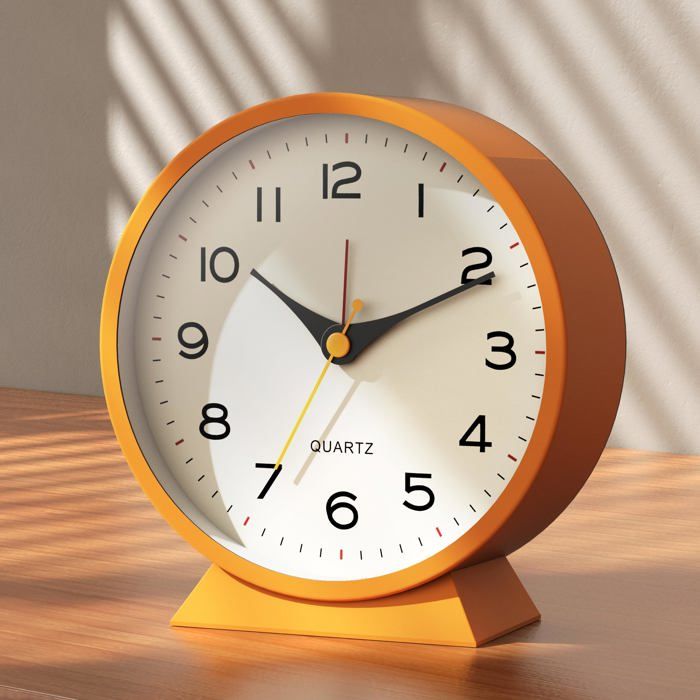 Réveil Matin analogique 4 5 – Réveil rétro en métal Silencieux sans tic-tac à Pile avec lumière Nocturne pour Chambre Bureau
