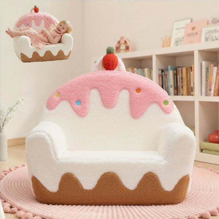 Fauteuil bébé sherpa blanc crème Chaise enfant 1-3 ans avec housse amovible lavable en machine