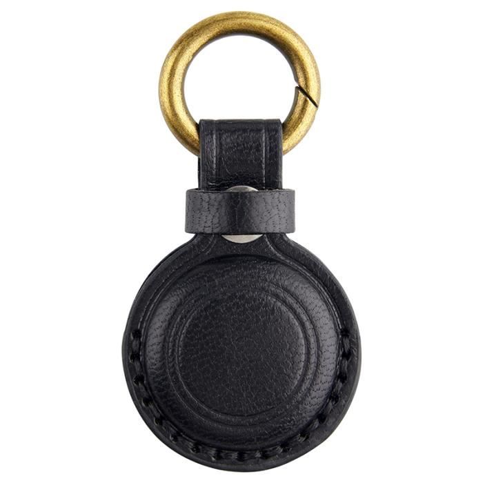 Noir-Porte-clés en cuir véritable pour Apple Airtag, étui Airtag, étuis de  protection Air Tag, accessoires d