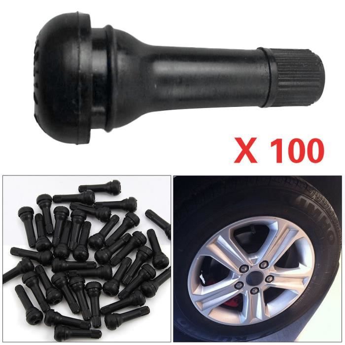 100pcs Tr414 Soupapes En Caoutchouc Snap In Valve De Pneu De