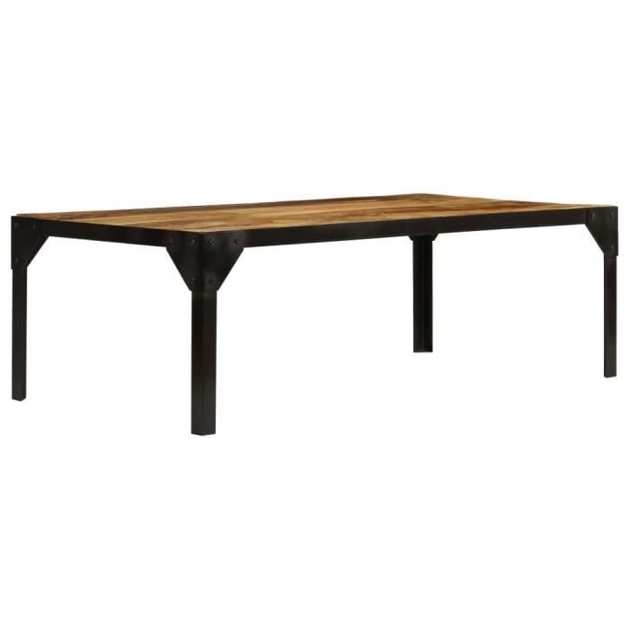 Yajiasheng Table Basse Bois Massif De Manguier Brut Et Acier 110
