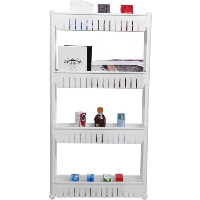 etagere de niche a roulettes etagere de rangement a 4 niveaux meuble de rangement avec roues chariot de stockage pour cuisine s cdiscount maison
