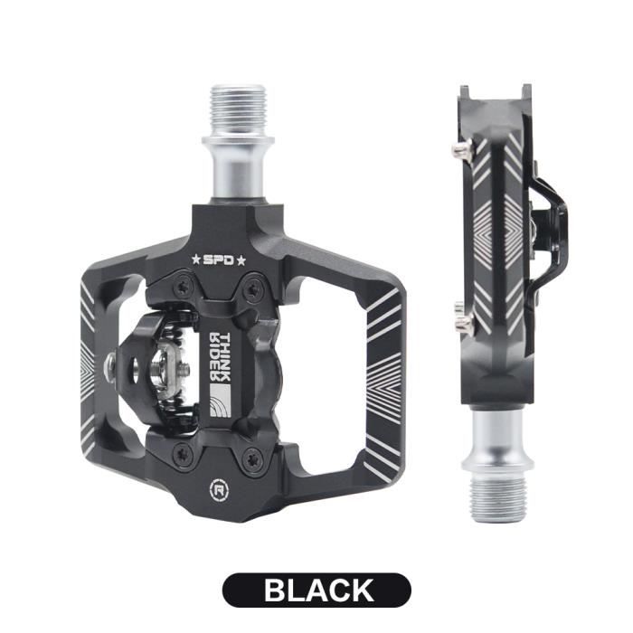 THK Noir Pedale De Verrouillage De Velo 2 En 1 Avec Taquet Libre Pour Systeme Spd Vtt Route En Alumini Cdiscount Sport