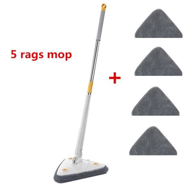 Kit De Vadrouille Triangle 4 Pièces – Serpillière Industrielle En Microfibre, Lavable En Machine