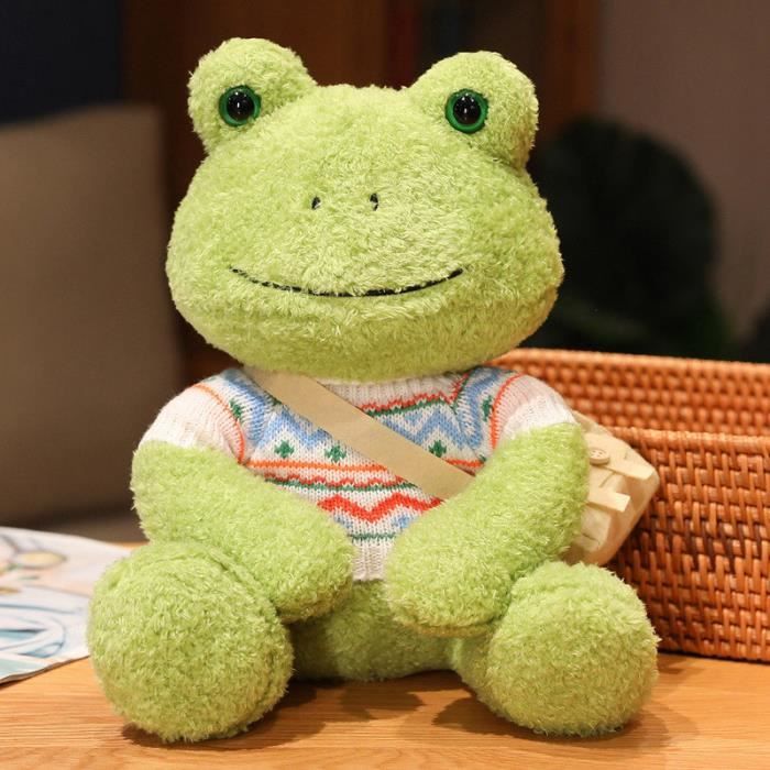 25 cm - Jouet en peluche Kawaii IQUE Frog pour enfants, Figurine de  grenouille moelleuse, Oreiller doux au be