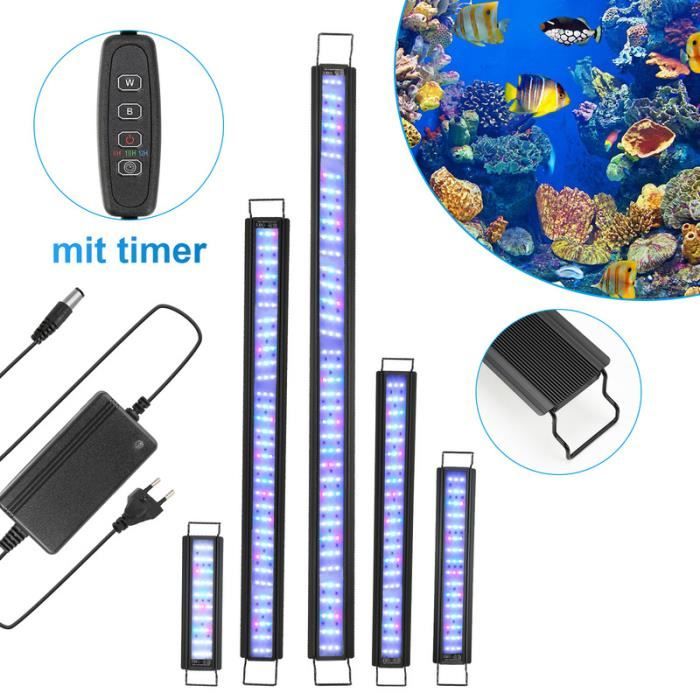 Hengda LED Aquarium, RGB Éclairage Réglables à Spectre Complet pour Plantes d’Aquarium d'eau Douce, 45-70cm