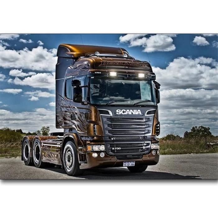 Kit Peinture Diamant Par Numéro DIY 5D Round Drill Camion Bleu 20x25cm Broderie Diamant Cristal Strass Diamond Painting Point De Croix Toile Arts Craft Pour Maison Salon Chambre Décoration Murale