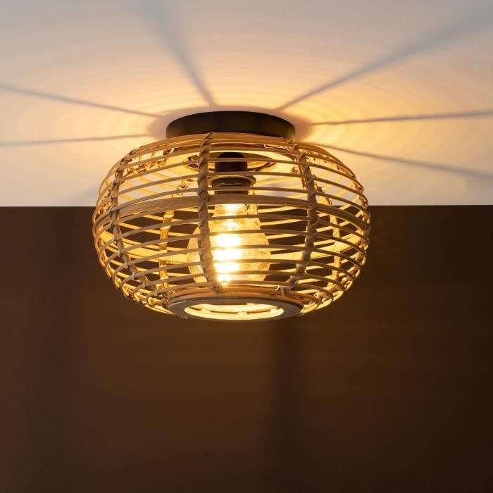 Abat-jour Plafonnier Rond Luxshiny - Cache Luminaire Décoratif Salon/chambre, Plastique, Diamètre 27 Cm, Blanc
