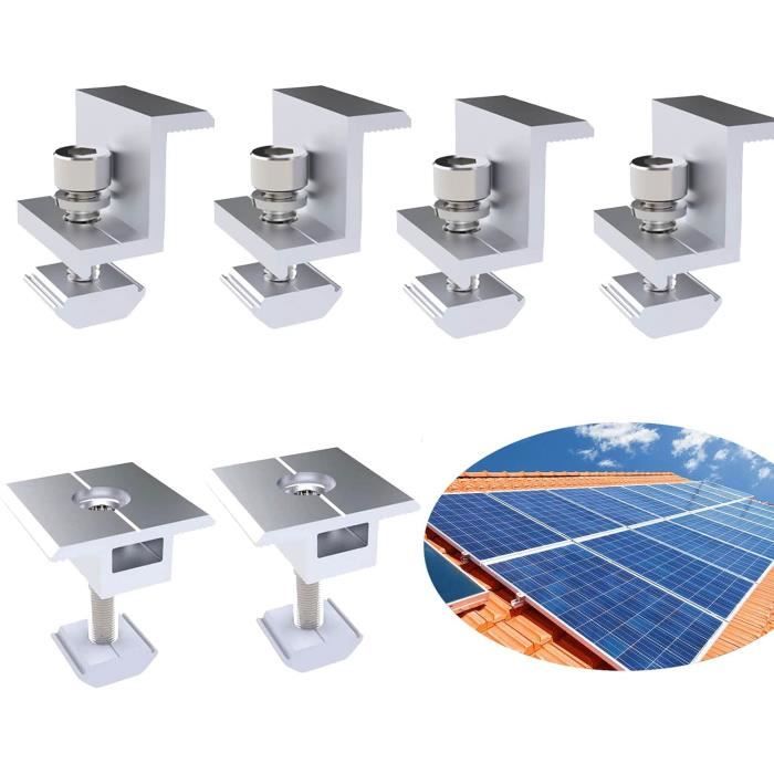 Kit De Fixation Panneau Solaire ABS Gris - Supports Pour Toit, Bateau, Camping-car - Revolt