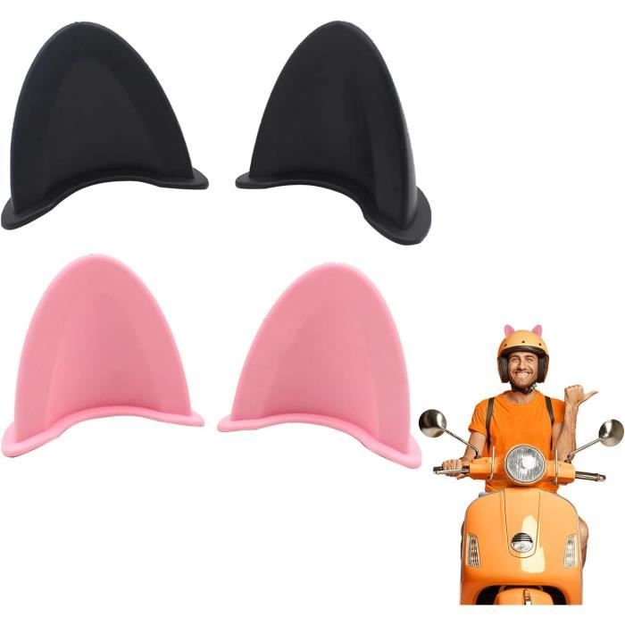 Oreilles De Chat En Peluche Pour Casque De Moto - Accessoire Déco - 9x8 Cm - Avec Queue