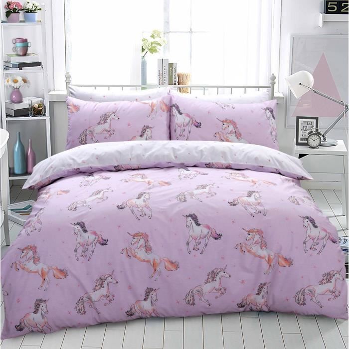 Anmimal Design Housse De Couette Et D Oreiller Literie Licorne