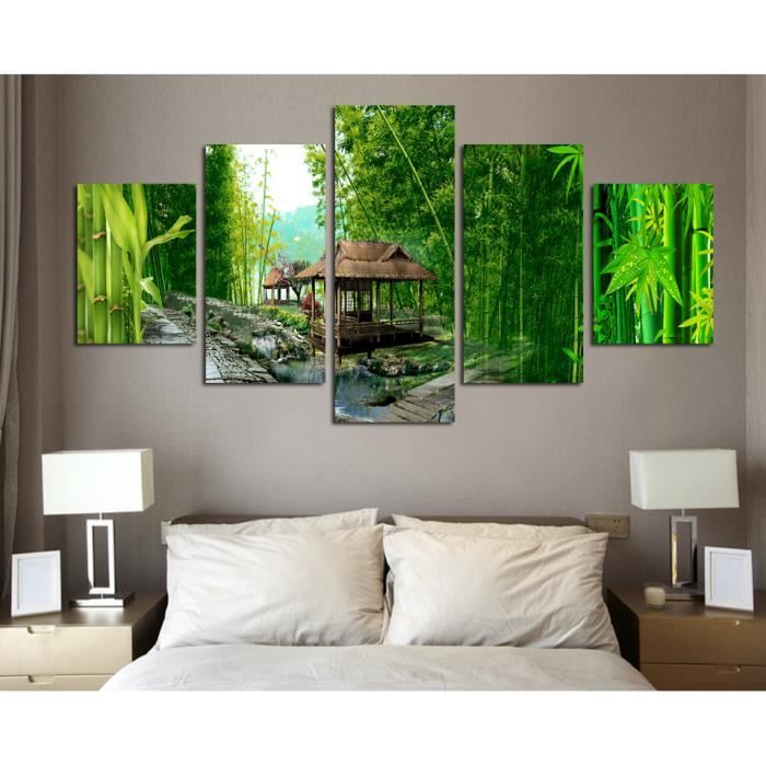 Vente Chaude Imprimer Peintures A L Huile Bambou Paysage Photo Toile Peinture Sur Le Mur Photos Salon Decor Sans Cadre Art Image Cdiscount Maison