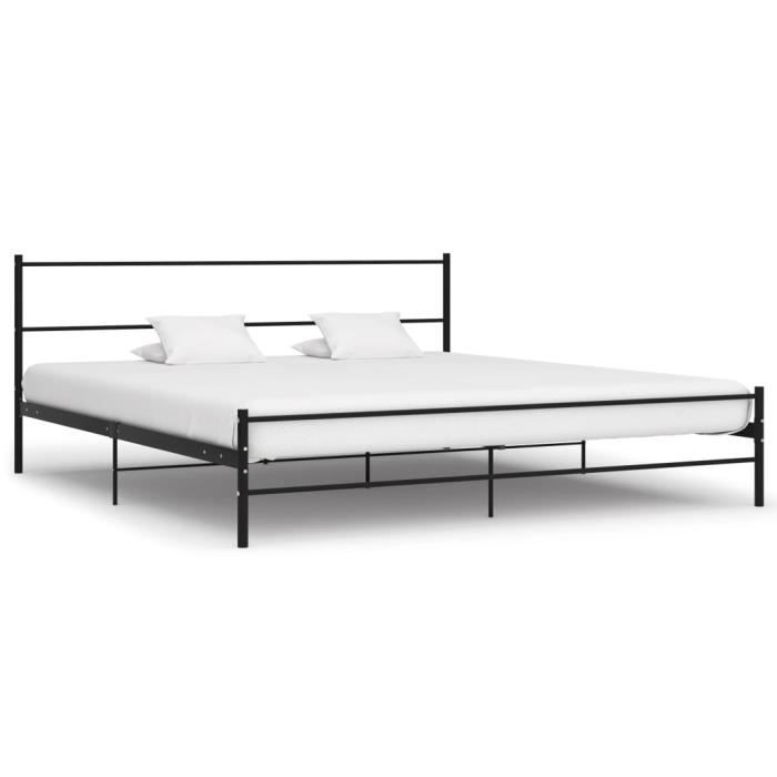 Lit double en métal noir 180x200 cm - POP - Market - Haut de gamme®EGBSXV®